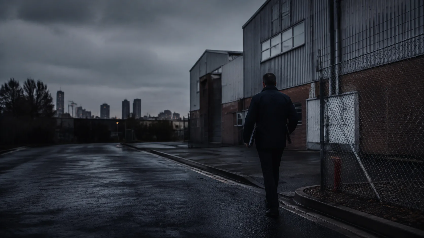 Field representative walking towards commercial premises